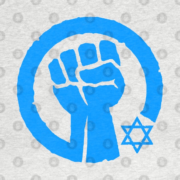 I stand with Israel - Solidarity Fist (bright blue white) by Tainted